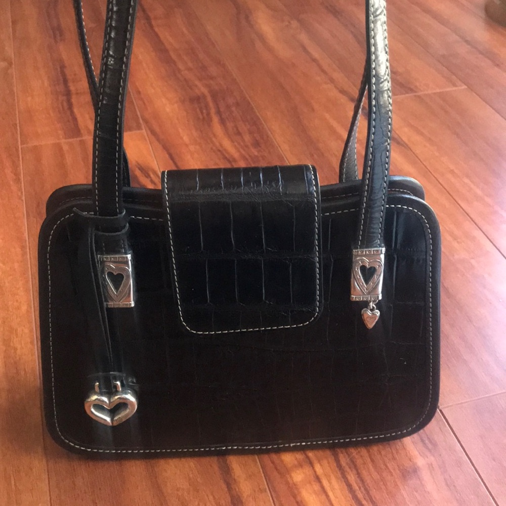 Brighton black leather shoulder bag